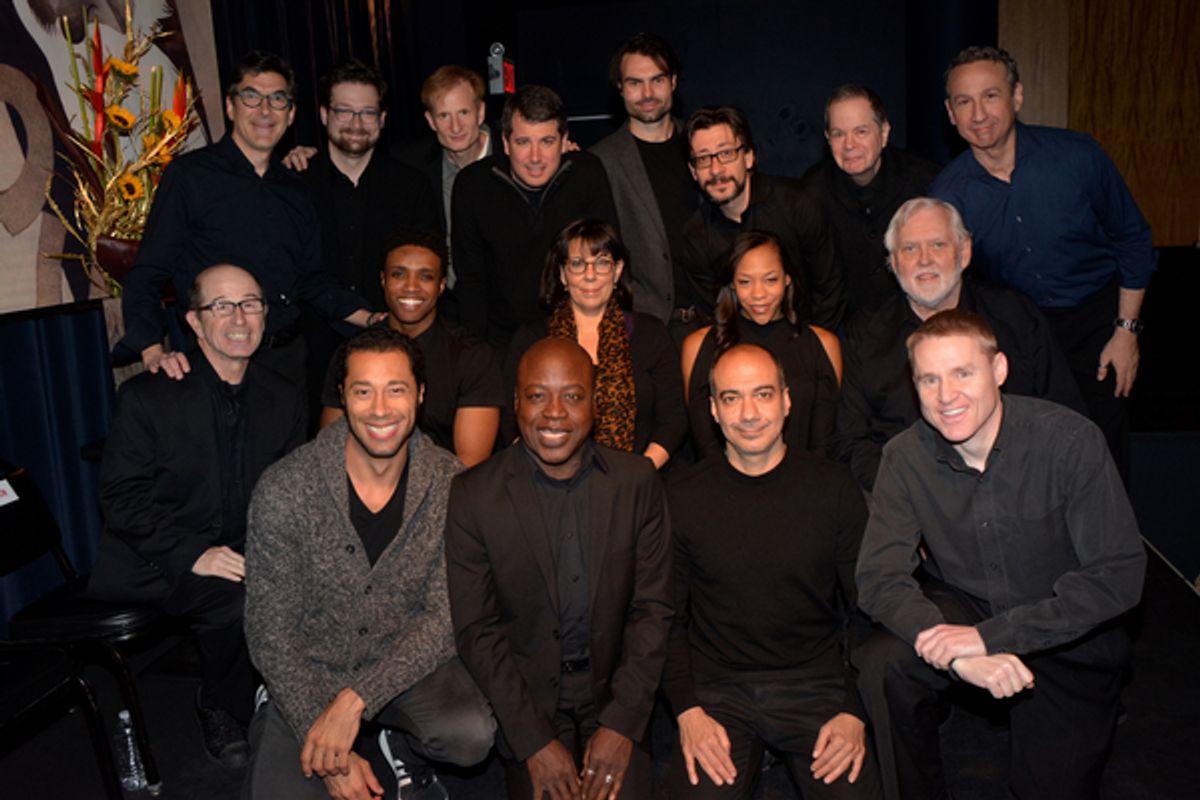 Jonathan Hadley, Daniel Schwait, Nick Corley, Ethan Litwin, Christian Ryan, Roberto Cambeiro, Peter Bartlett, Jay Russell, Everett Quinton, L. Steven Taylor, Christine Pedi, Nikki M. James, Jim Brochu, William Demeritt, Aaron Lee Battle, Evan Zes and Ward at 