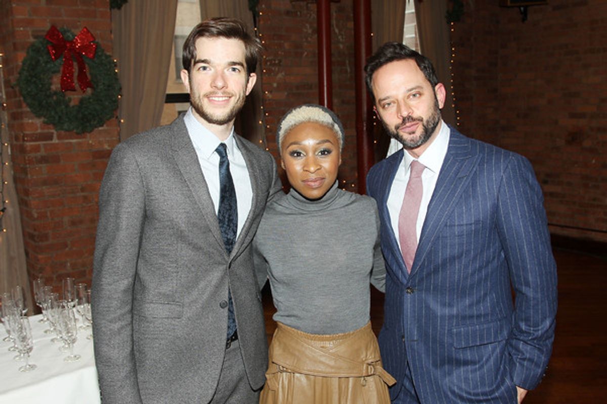   -  New York, NY - 12/19/16 - A Special Holiday Screening of 'LOVING'

-Pictured: John Mulaney, Cynthia Erivo, Nick Kroll
-Photo by: Marion Curtis/Starpix
-Location: Tribeca Screening Room at 