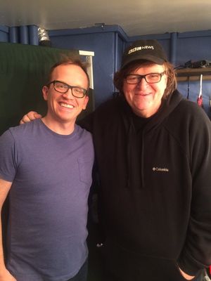 Chris Gethard and Michael Moore Photo