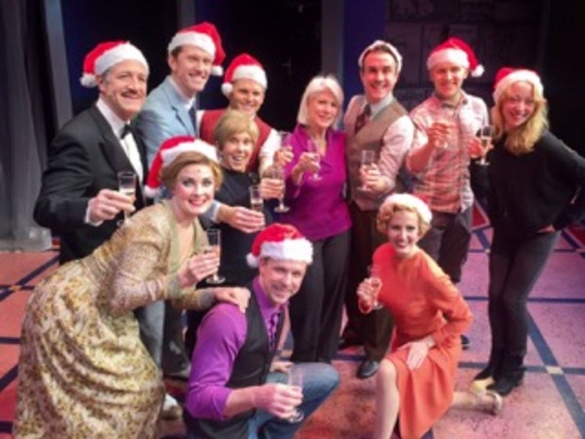 Producer Riki Kane Larimer and company toast to the 300th perfromance of CAGNEY
 at 