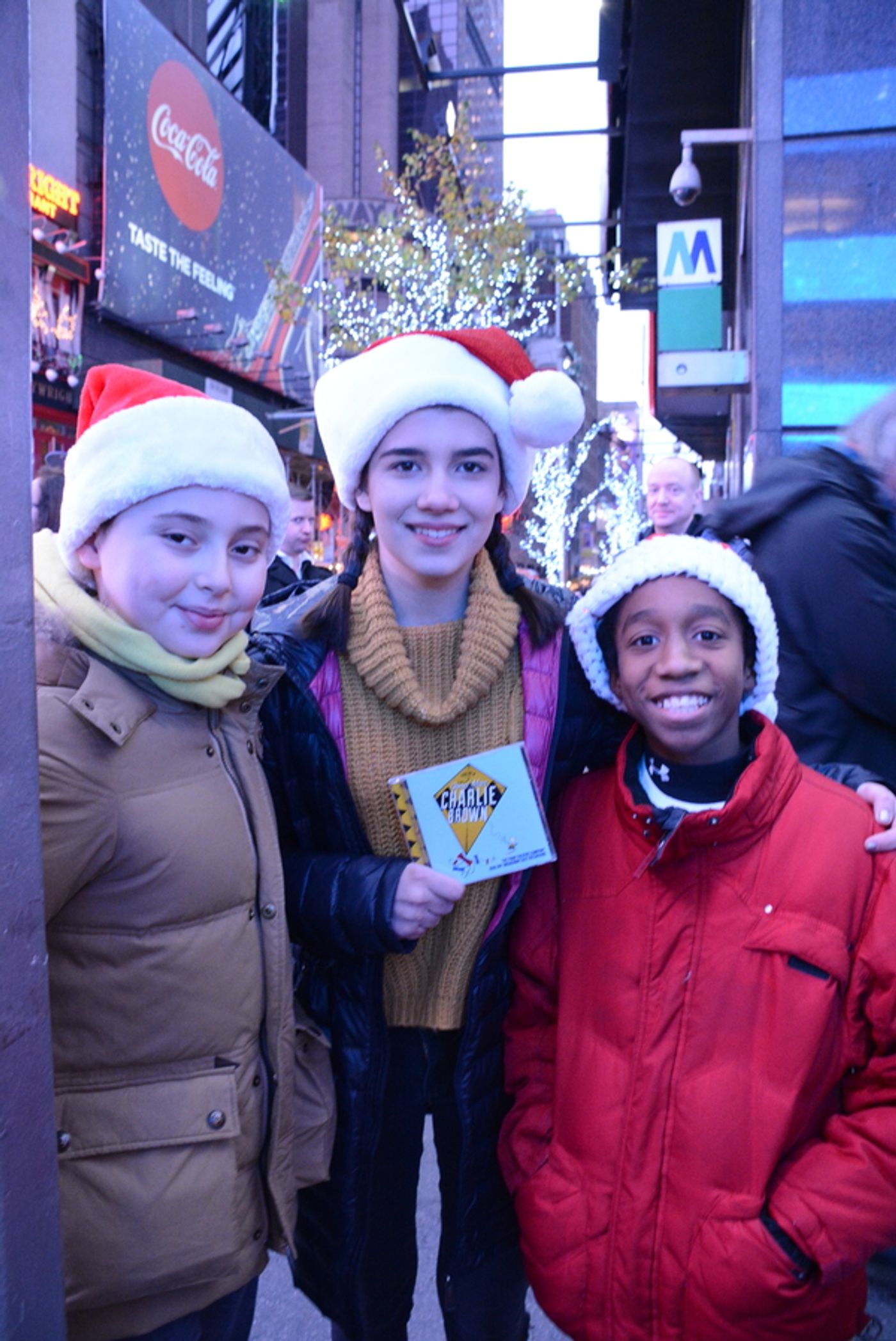 Photo Flash: Stars of YOU'RE A GOOD MAN, CHARLIE BROWN Spread Holiday Cheer Across the Great White Way Photo Flash: Stars of YOU'RE A GOOD MAN, CHARLIE BROWN Spread Holiday Cheer Across the Great White Way Image