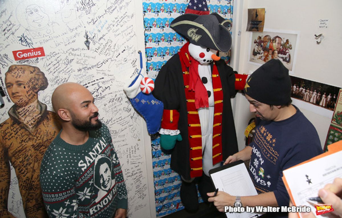 Nicholas Christopher and Lin-Manuel Miranda at 