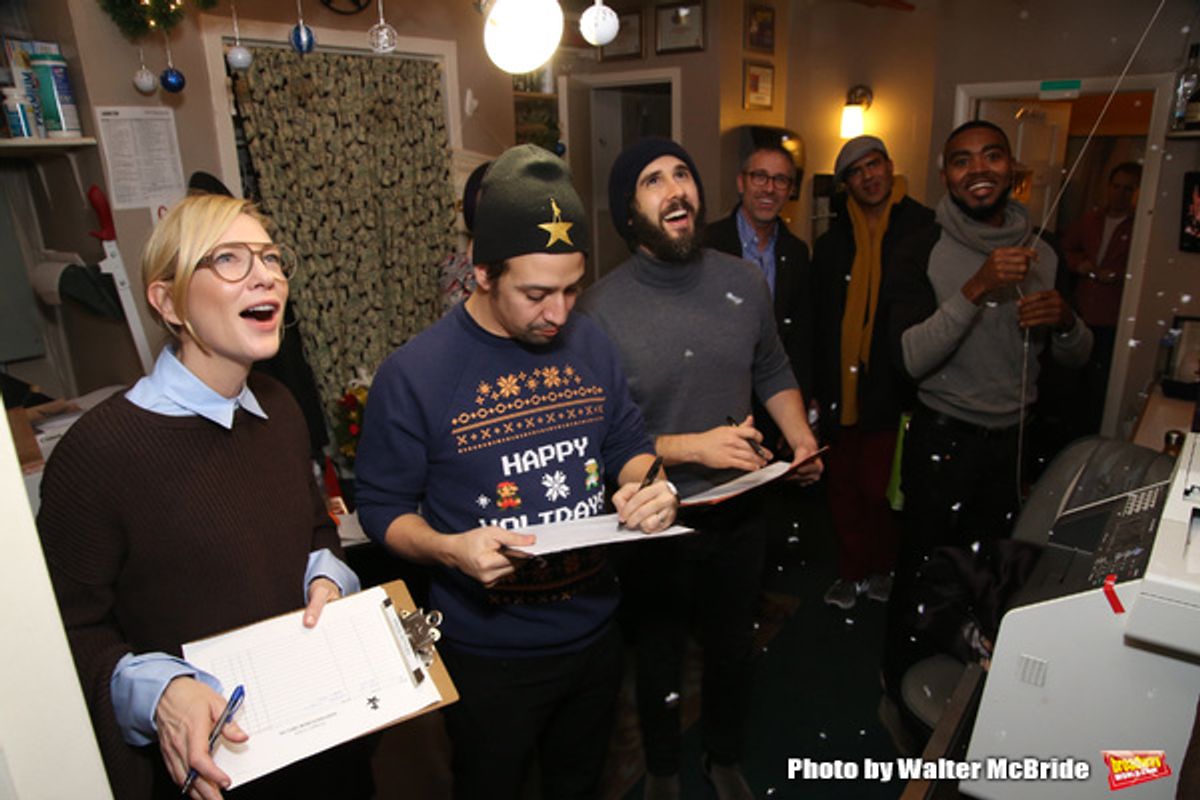 Cate Blanchett, Lin-Manuel Miranda and Josh Groban at 