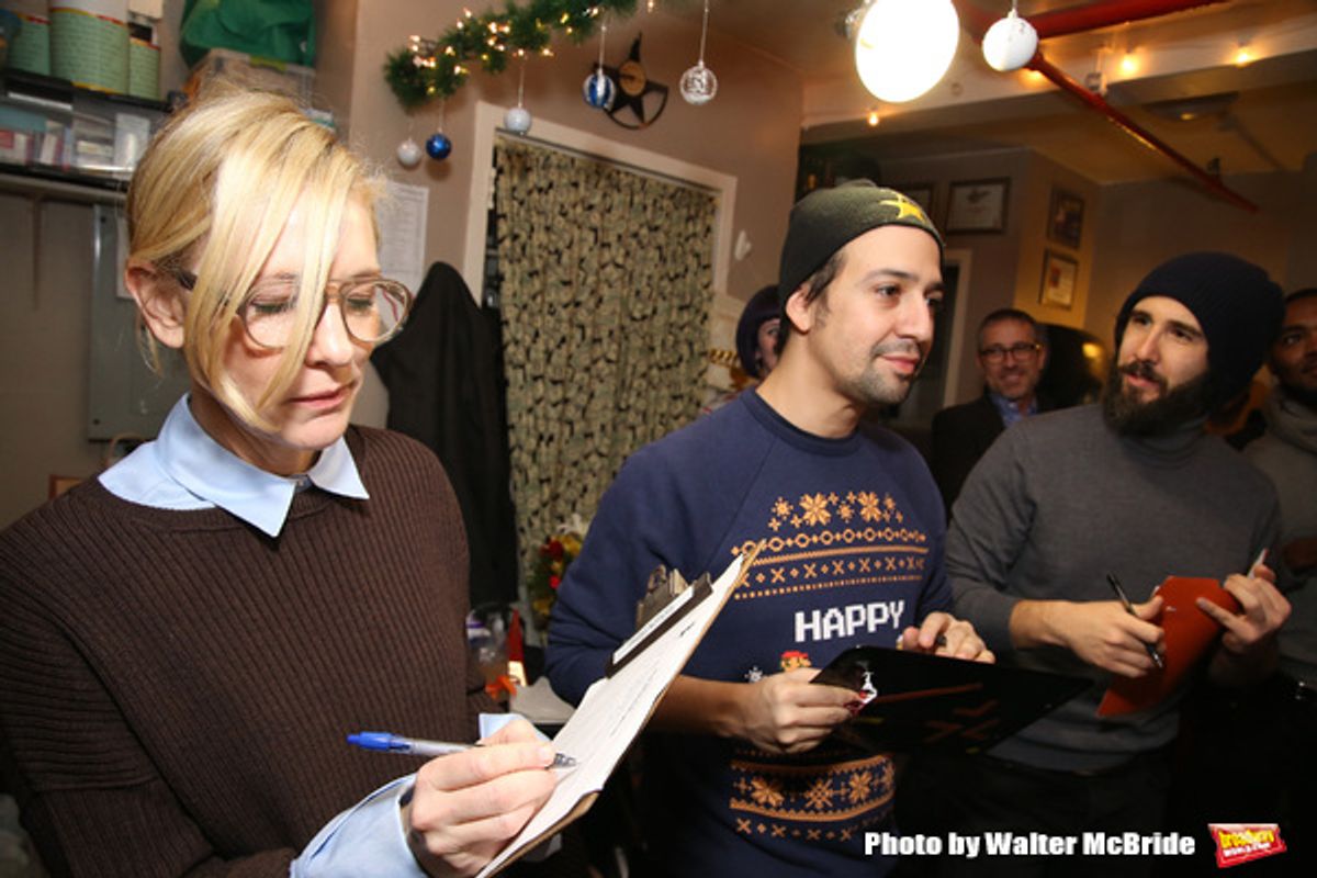 Cate Blanchett, Lin-Manuel Miranda and Josh Groban at 