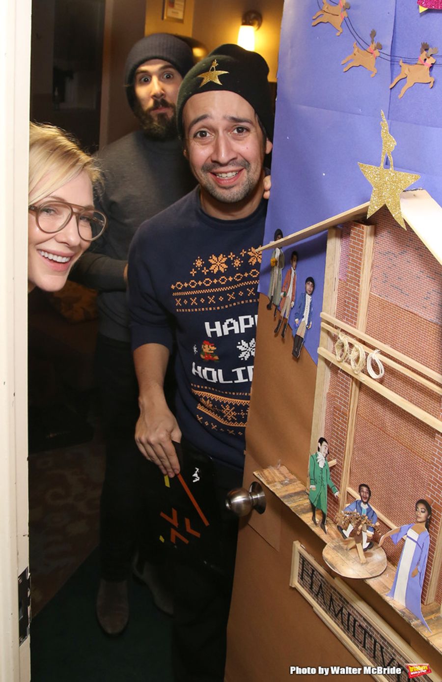 Photo Coverage: Lin-Manuel Miranda, Josh Groban, and Cate Blanchett Judge HAMILTON Door Decorating Competition 2016 Image
