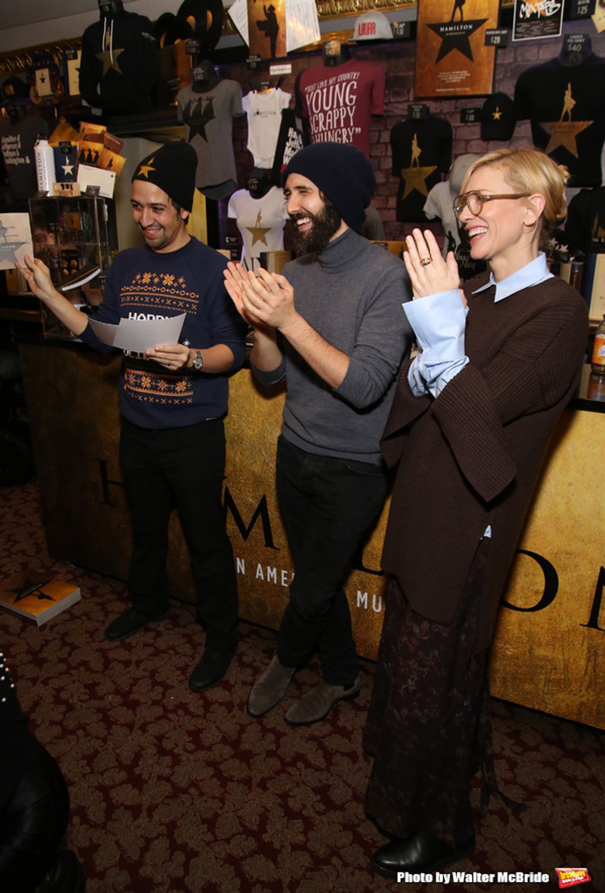 Lin-Manuel Miranda, Josh Groban and Cate Blanchett at 
