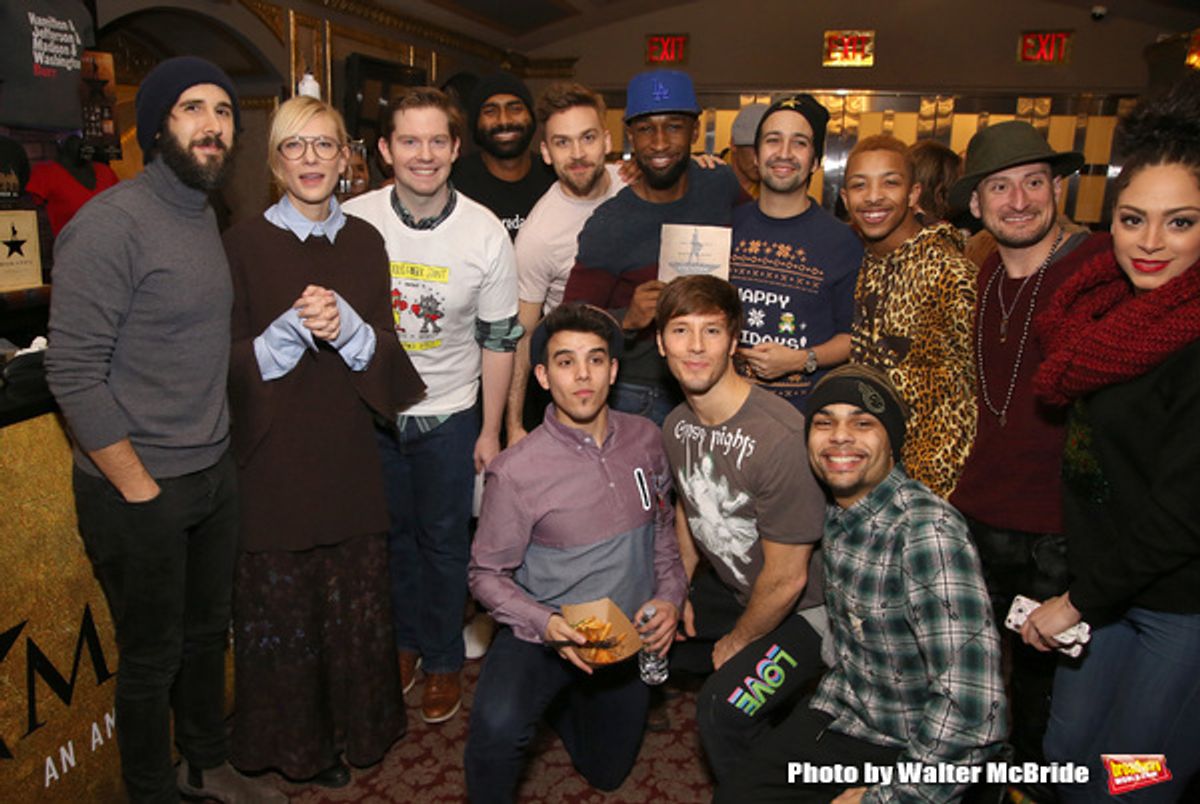 Josh Groban, Cate Blanchett, Rory O'Malley, Lin-Manuel Miranda and cast  at 