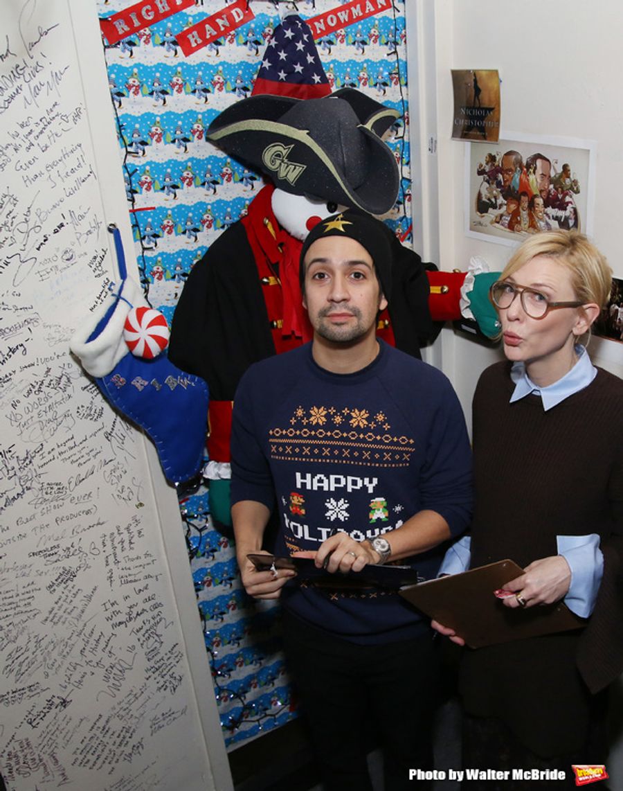 Photo Coverage: Lin-Manuel Miranda, Josh Groban, and Cate Blanchett Judge HAMILTON Door Decorating Competition 2016 Image