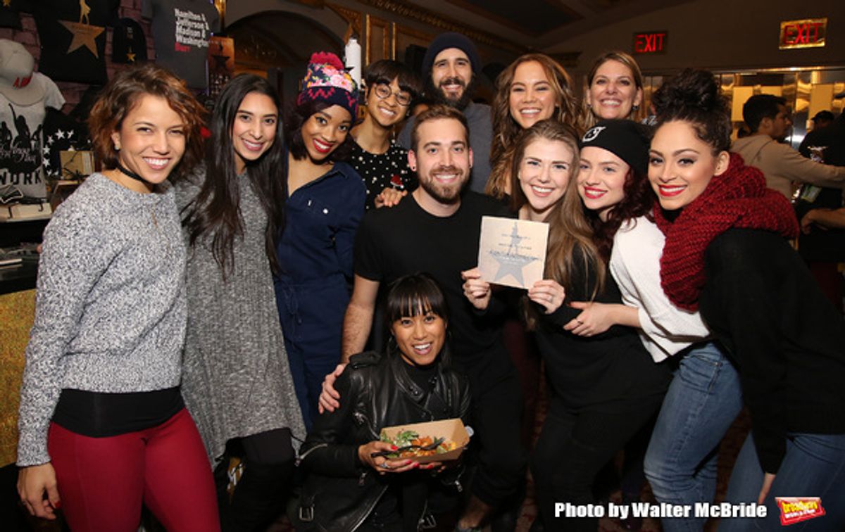 Josh Groban with the womanâ€s ensemble winners  at 