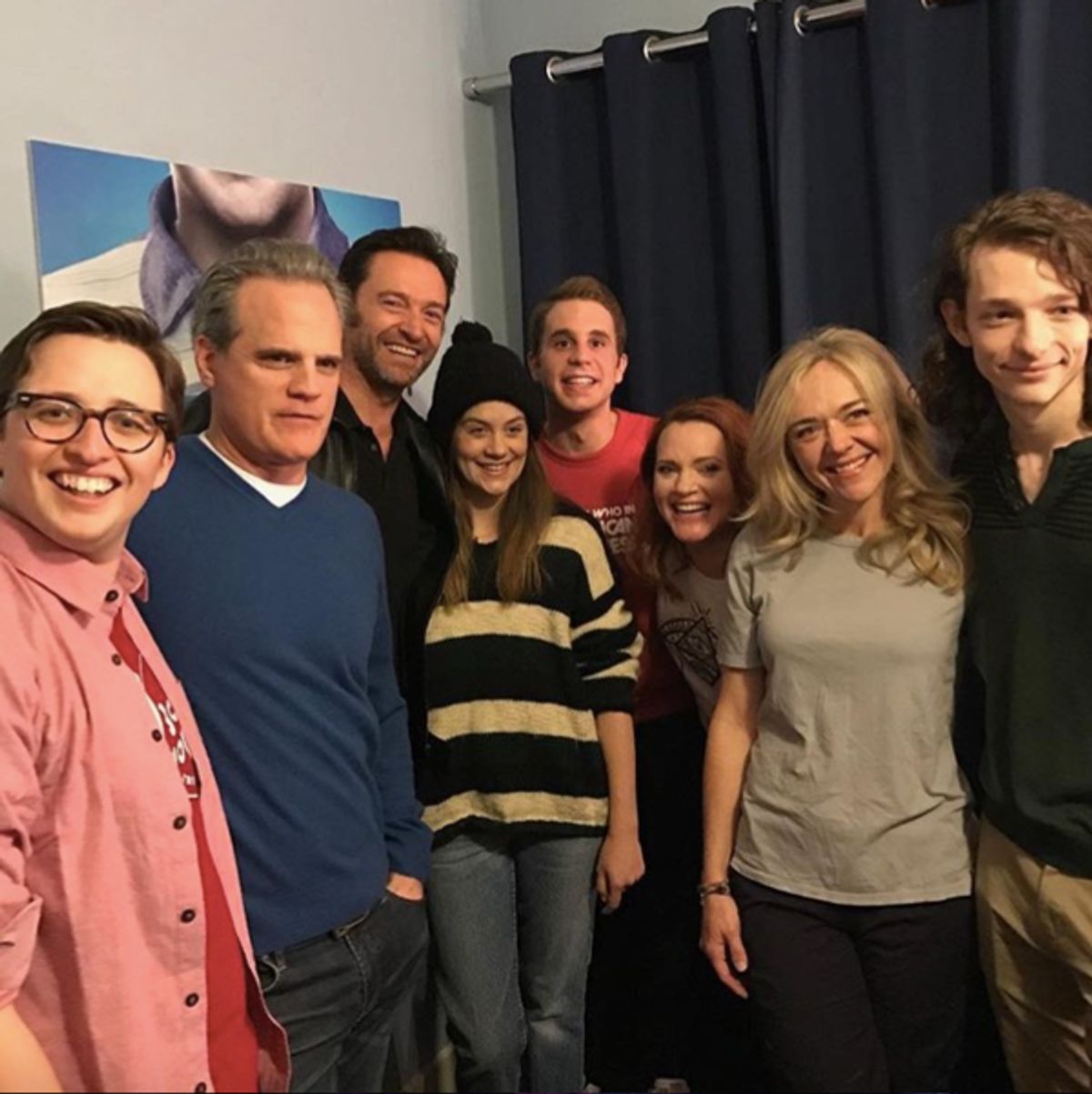 Hugh Jackman Visits the Cast of DEAR EVAN HANSEN  at 