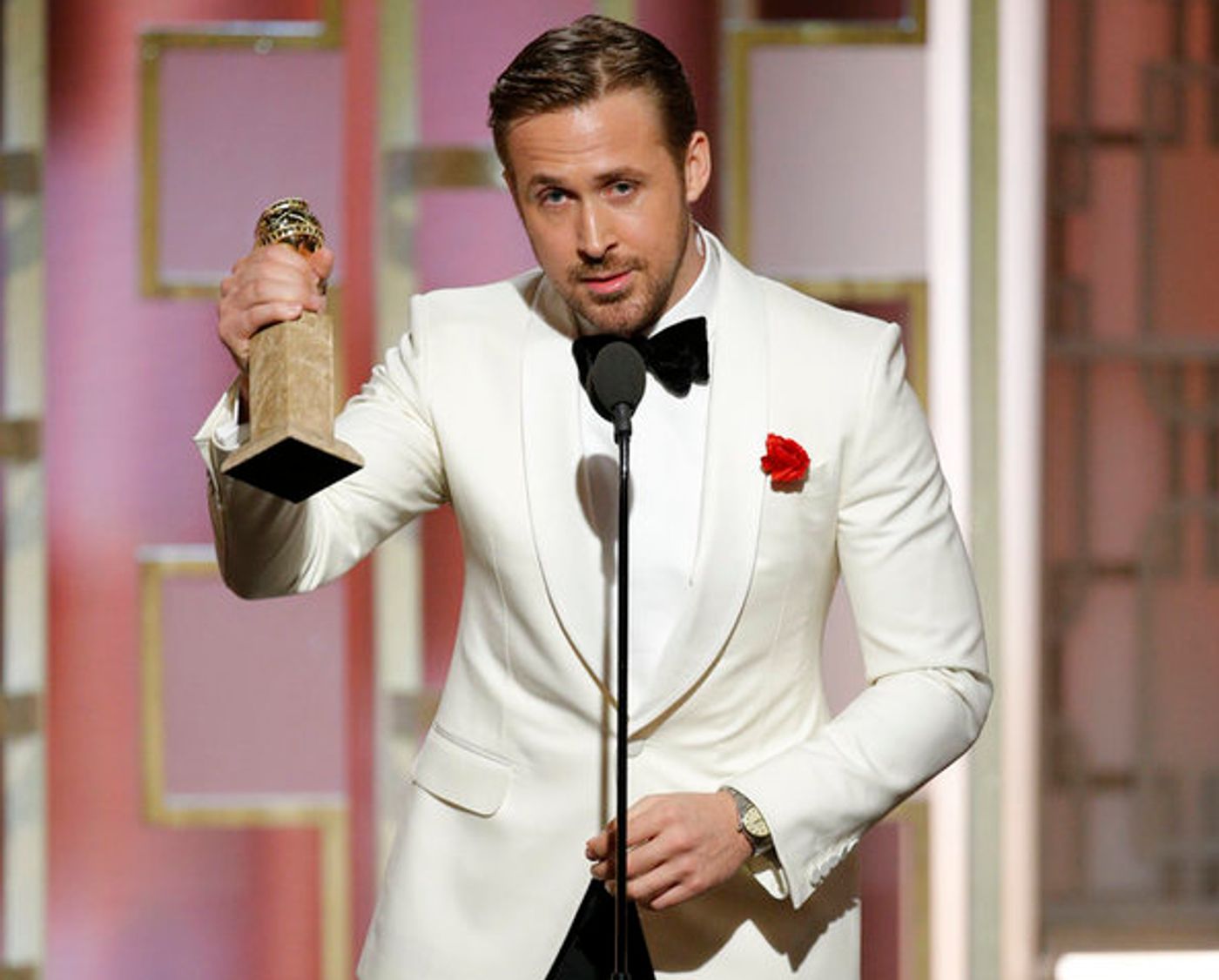 LA LA LAND's Ryan Gosling Wins Golden Globe Award for Best Actor  Image