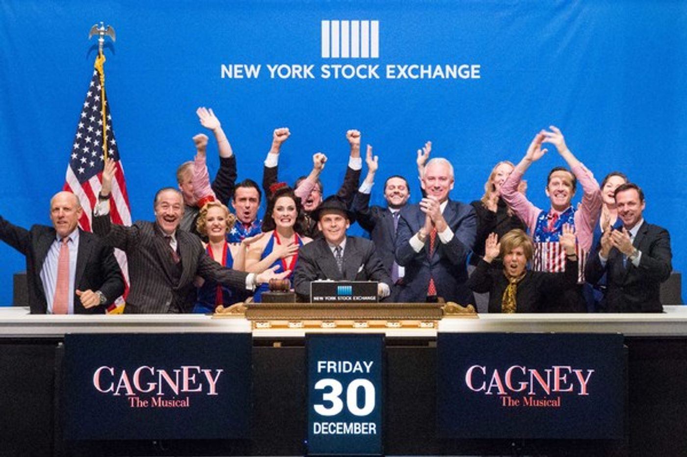 Photo Flash: Cast of CAGNEY Gathers at New York Stock Exchange to Ring Closing Bell  Image