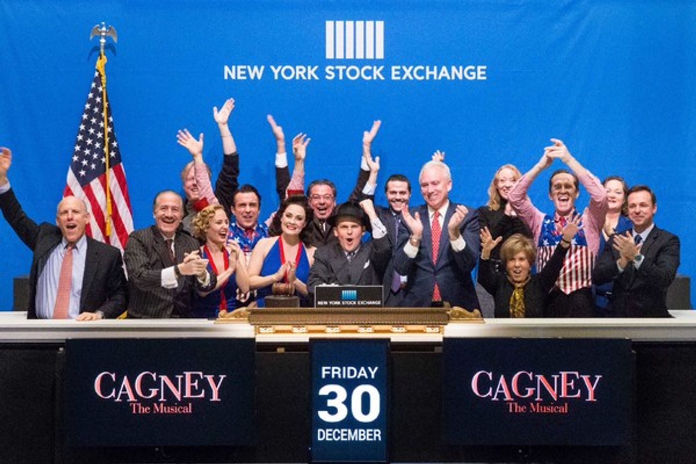 Photo Flash: Cast of CAGNEY Gathers at New York Stock Exchange to Ring Closing Bell  Image