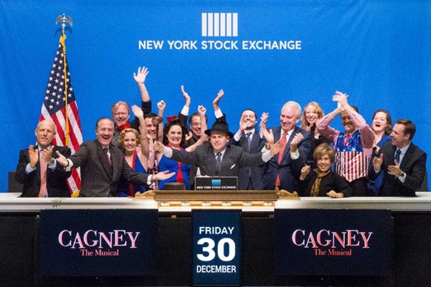 Photo Flash: Cast of CAGNEY Gathers at New York Stock Exchange to Ring Closing Bell  Image