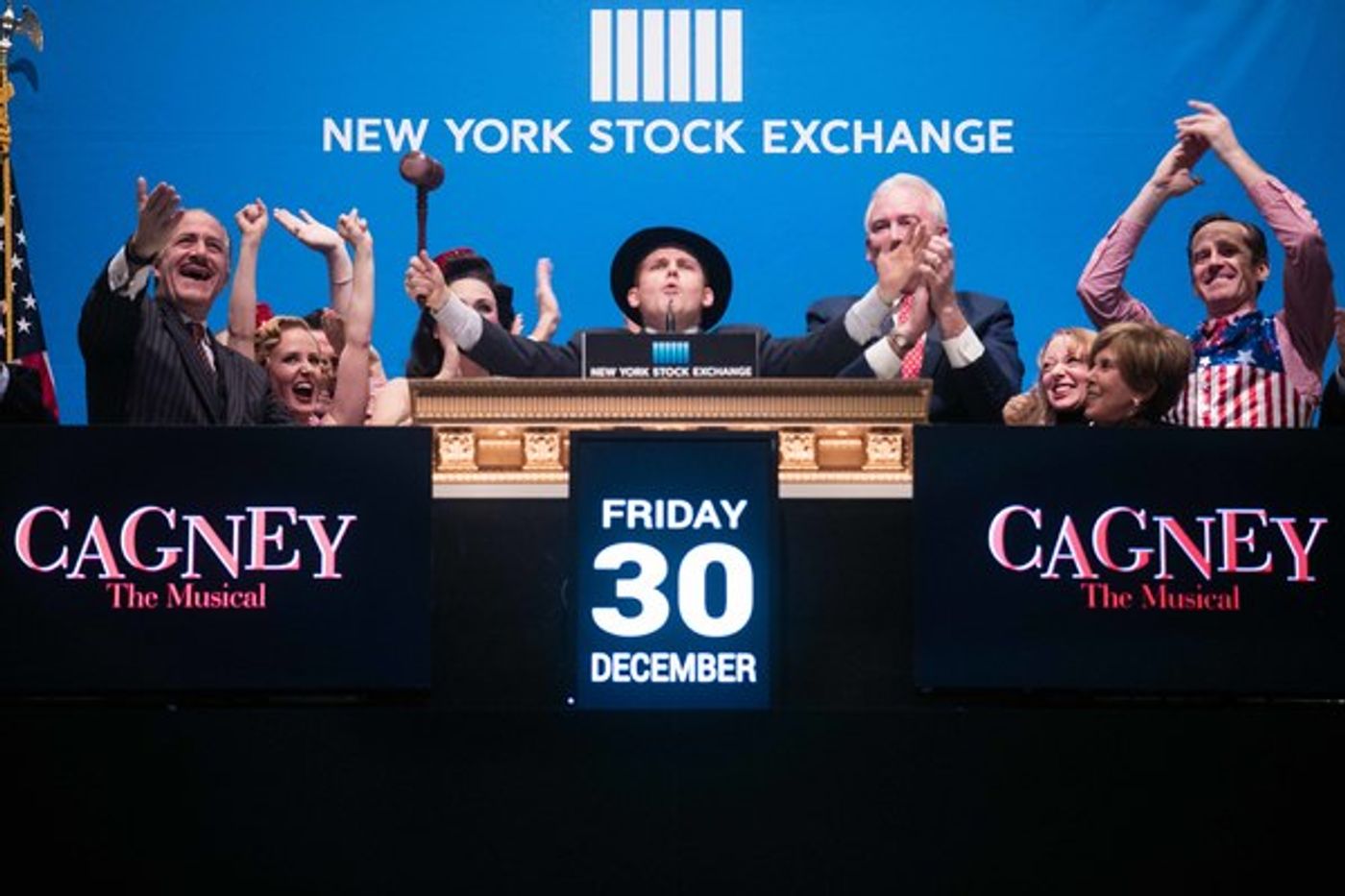 Photo Flash: Cast of CAGNEY Gathers at New York Stock Exchange to Ring Closing Bell  Image