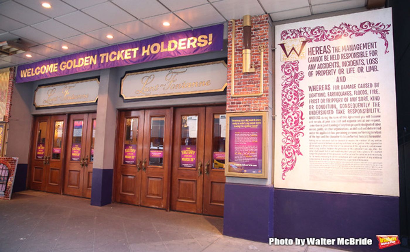 Up on the Marquee: The Lunt-Fontanne Gets Wonkafied for CHARLIE AND THE CHOCOLATE FACTORY! Image
