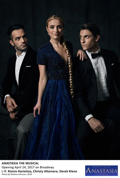 Ramin Karimloo, Christy Altomare, and Derek Klena Photo