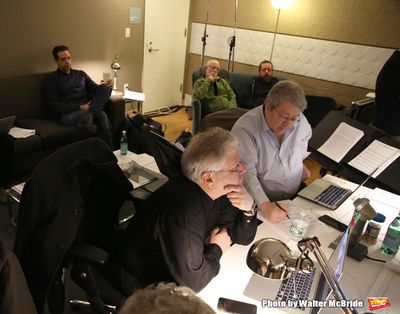 Nick Cordero, Alan Menken, and Ron Melrose, music supervisor and arranger Photo