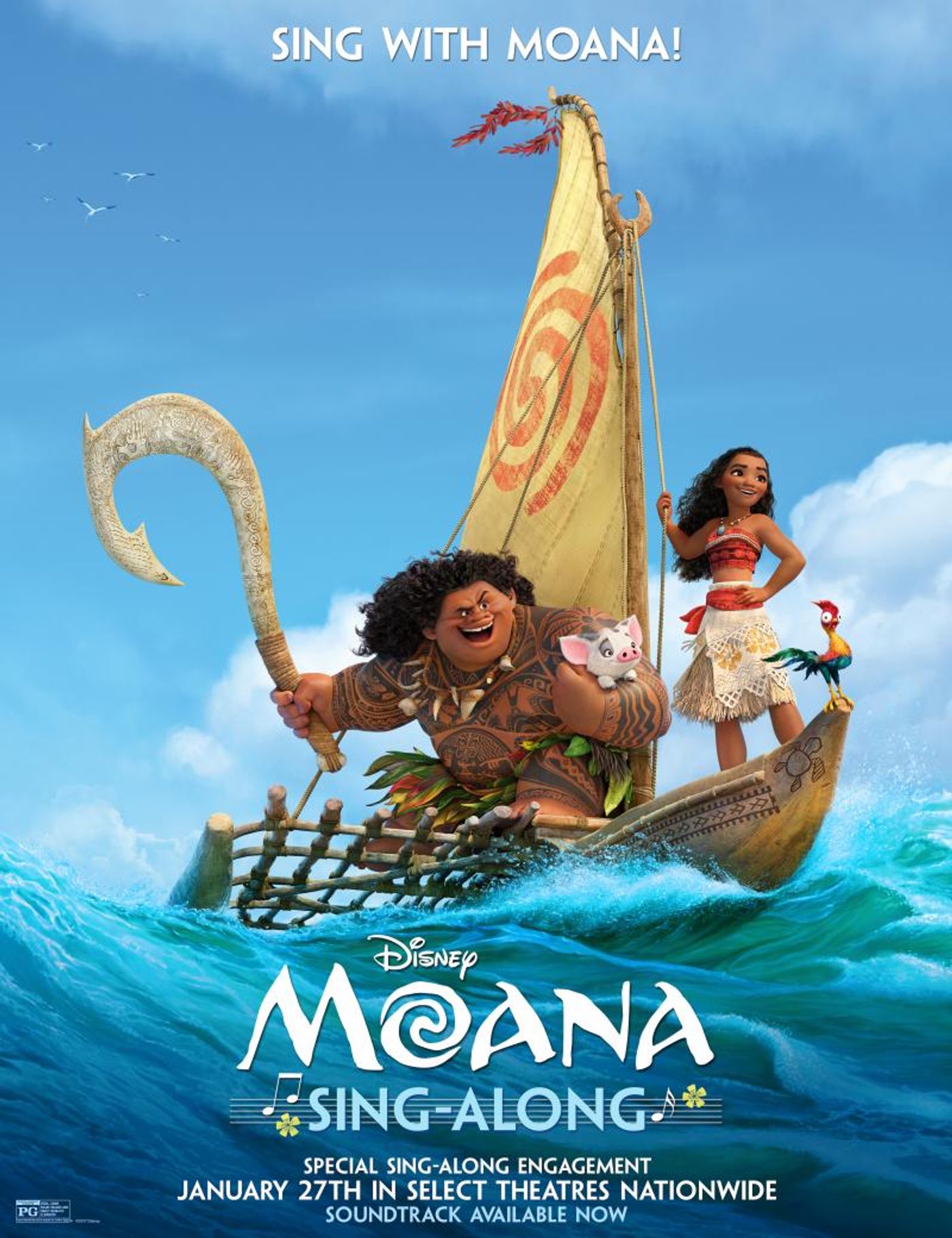 Sing-Along Version of Disney's MOANA Sails into Theaters Today  Image