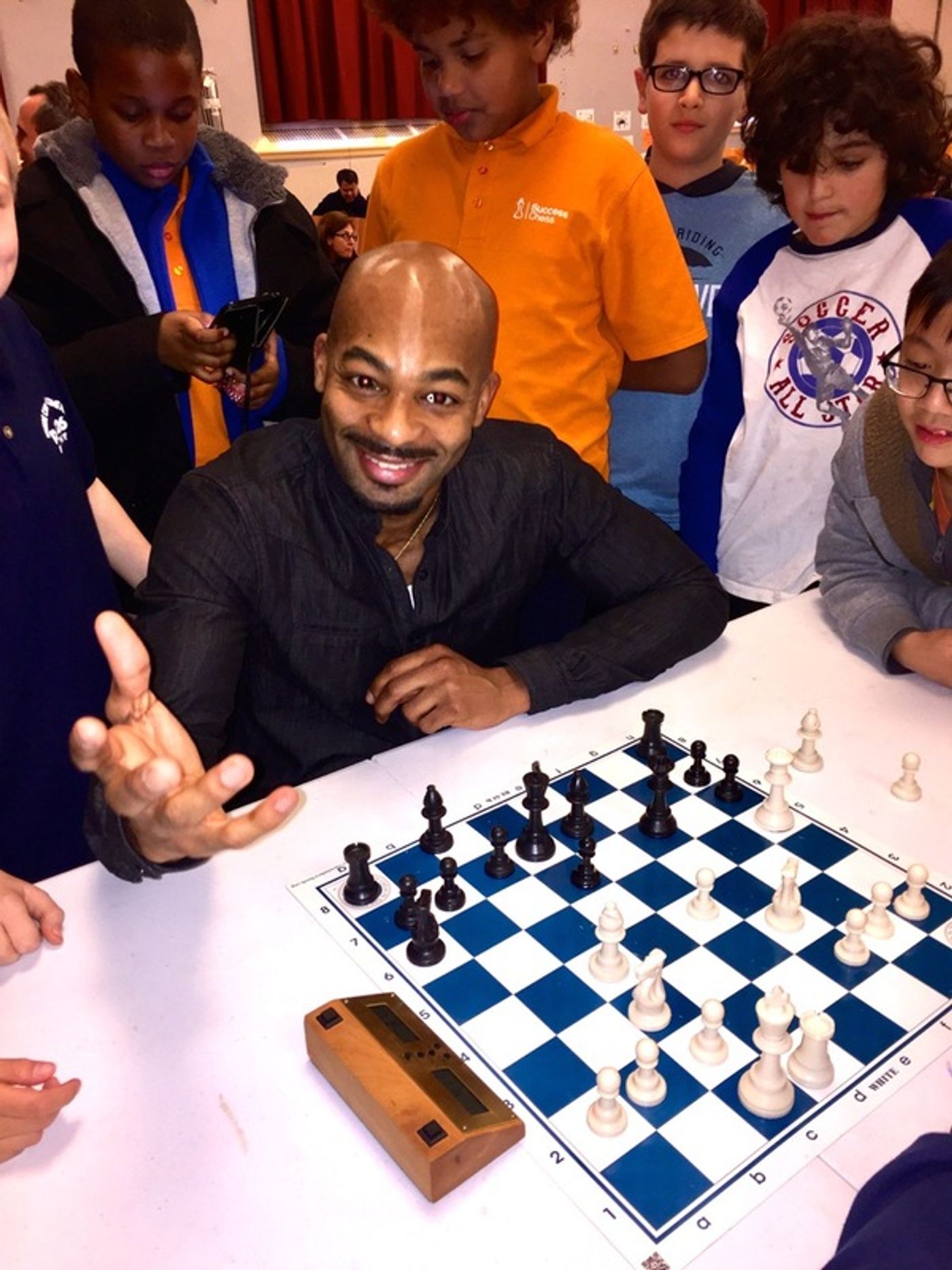 Photo Flash: HAMILTON's Brandon Victor Dixon Visits Chess in the Schools MLK Day Chess Tournament  Image