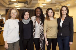 The Company of BULL IN A CHINA SHOP: Lizbeth Mackay, Michele Selene Ang, Crystal Lucas-Perry, Ruibo Quan and Enid Ghram on their first day of rehearsal. @ BroadwayWorld The Company of BULL IN A CHINA SHOP: Lizbeth Mackay, Michele Selene Ang, Crystal Luca Photo
