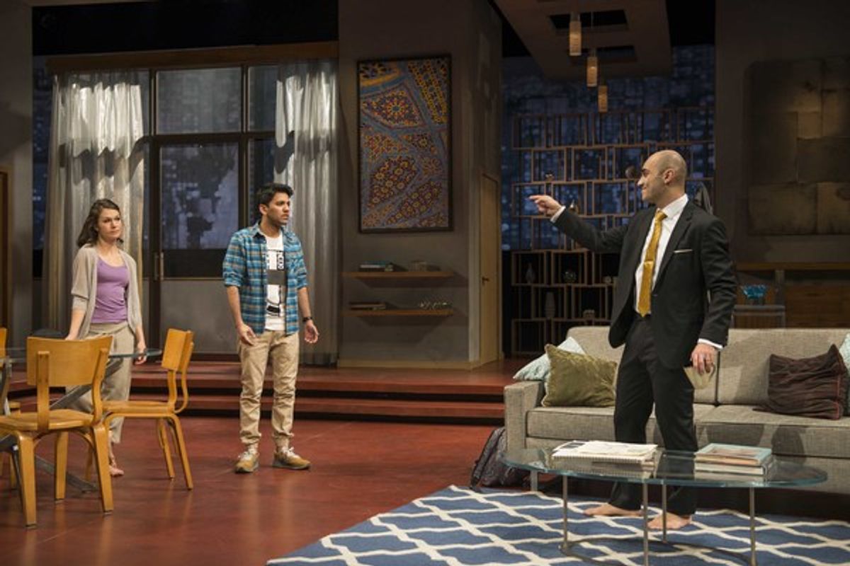 Milwaukee Repertory Theater presents â€" Disgracedâ€  in the Quadracci Powerhouse Jan 17 â€“ February 12, 2017. Featuring Janie Brookshire, Imran Sheikh and Maboud Ebrahimzadeh. Photo by Michael Brosilow.  at 