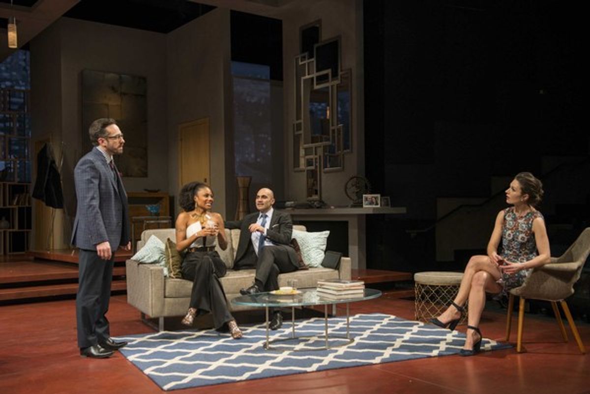 Milwaukee Repertory Theater presents â€" Disgracedâ€  in the Quadracci Powerhouse Jan 17 â€“ February 12, 2017. Featuring Jason Babinsky, Austene Van, Maboud Ebrahimzadeh and Janie Brookshire. Photo by Michael Brosilow. at 
