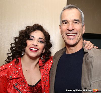 Ana VillafaÃ±e with director Jerry Mitchell Photo
