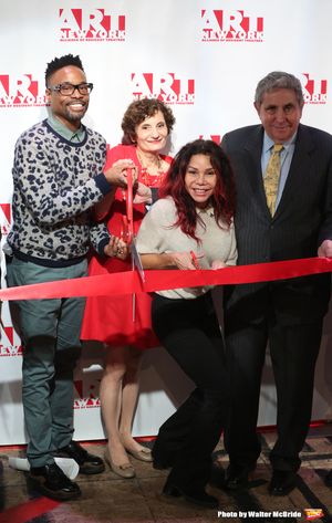 Billy Porter, executive director Virginia P. Louloudes, Daphne Rubin-Vega, Jeff Gural Photo