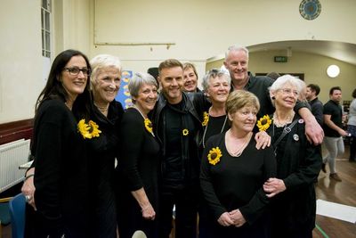 Gary Barlow and Tim Firth with Original Calendar Girls Photo