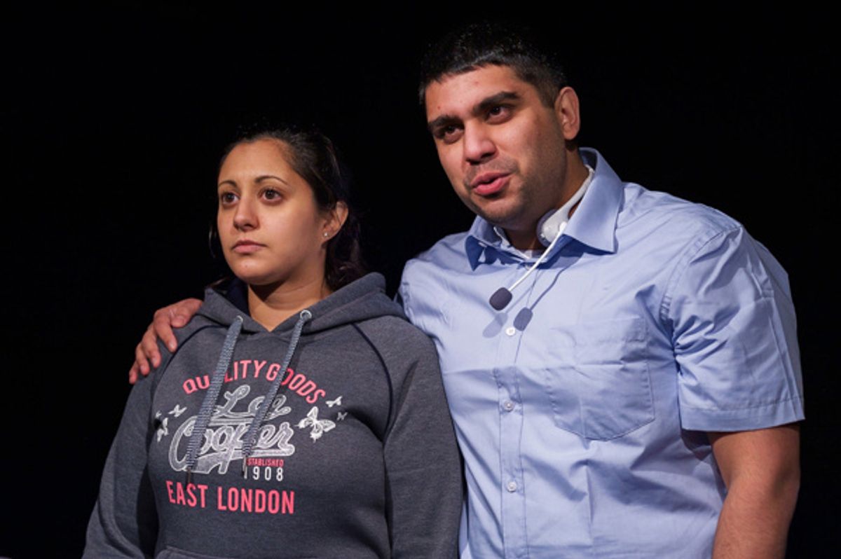 Serin Ibrahim and Harpal Hayer in Gazing At A Distant Star by Sian Rowland, Greenwich Theatre - photo by Warren King Photography at 