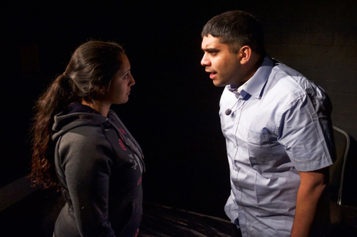 Serin Ibrahim and Harpal Hayer in Gazing At A Distant Star by Sian Rowland, Greenwich Theatre - photo by Warren King Photography at 