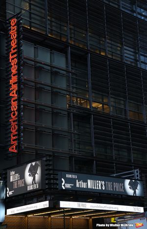 Theatre Marquee for the Roundabout Theater Company production of Arthur Miller's 'The Price' starring Mark Ruffalo, Tony Shalhoub, Jessica Hecht and Danny DeVito at The Roundabout Theatre Studios on January 19, 2017 in New York City. @ BroadwayWorld Theatre Marquee for the Roundabout Theater Company production of Arthur Miller's 'The Photo