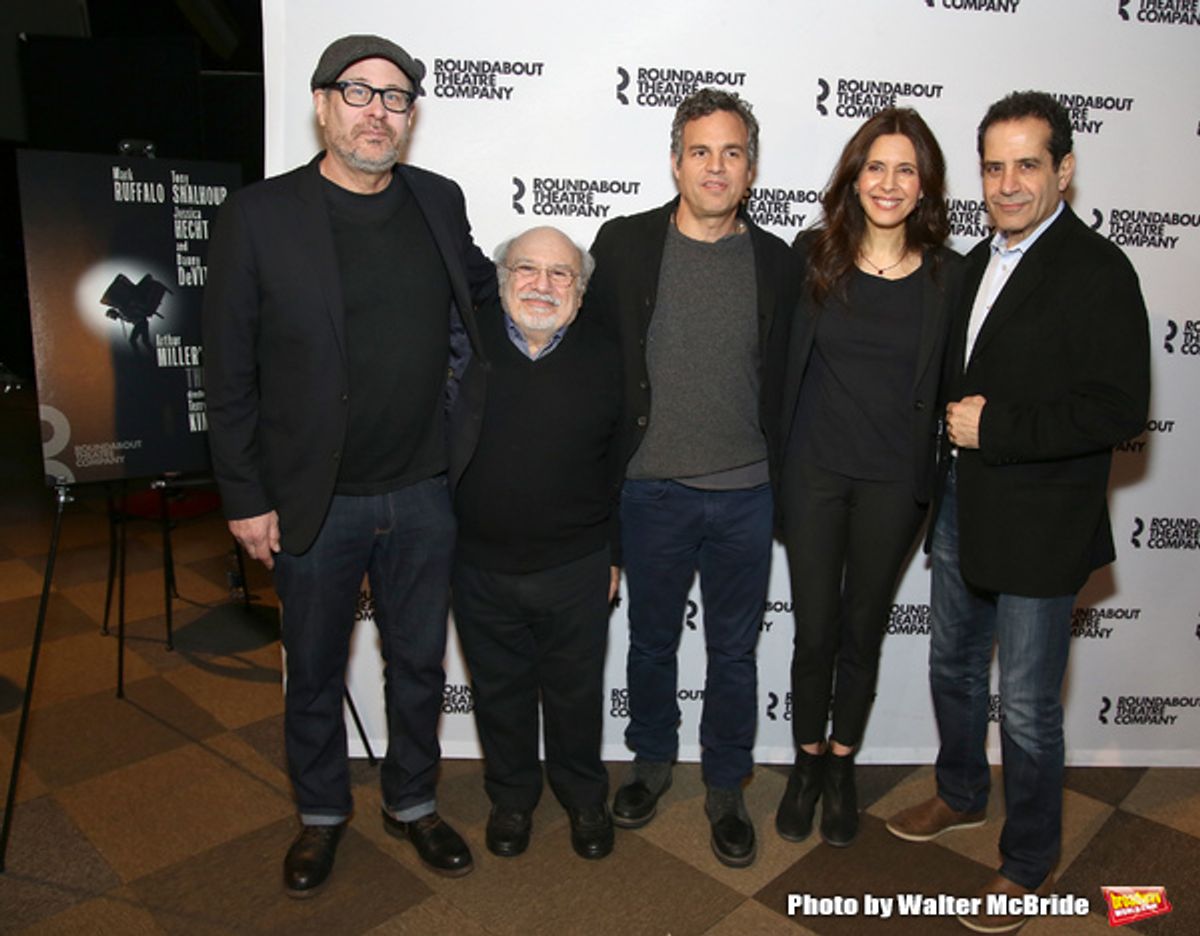 Director Terry Kinney, Danny DeVito, Mark Ruffalo, Jessica Hecht and Tony Shalhoub at 