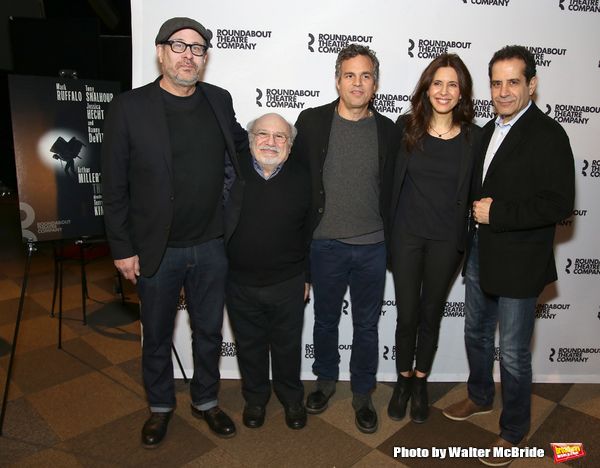 Director Terry Kinney, Danny DeVito, Mark Ruffalo, Jessica Hecht and Tony Shalhoub Photo