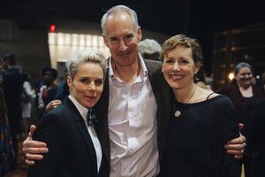 Cast members Sara Bruner (Norma McCorvey), Jim Abele (Flip Benham) and Sarah Jane Agn Photo