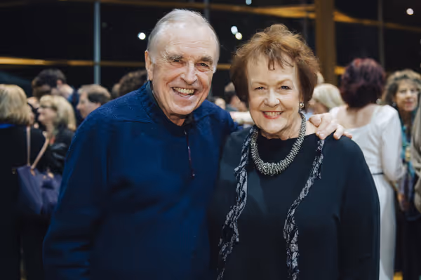 Cast members Richard Elmore and Pamela Dunlap Photo