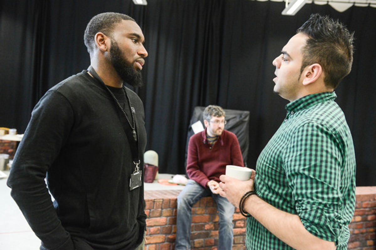 Dan Bailey and Aaron Virdee at In Rehearsal for the UK Tour of ANITA AND ME