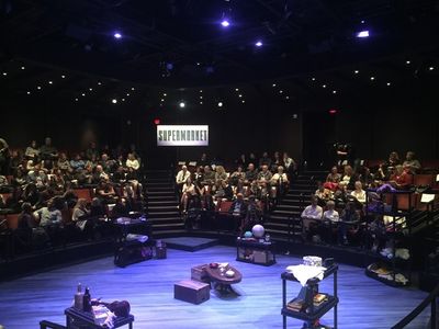The set of "Supermarket of Lost" in the round at The Sheryl and Harvey White Theatre  Photo