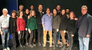 The Full Company: Jeffrey Saver, Marcy DeGonge Manfredi, John Little, Joanne Lessner, Jessica Fontana, Alix Korey, Perry Sherman, Mark Delavan, Michael Unger, Anne Runolfsson, Ari Axelrod, Abby Goldfarb, Jacob Heimer, Joy Hermalyn and James Morgan @ BroadwayWorld The Full Company: Jeffrey Saver, Marcy DeGonge Manfredi, John Little, Joanne Lessner, Photo