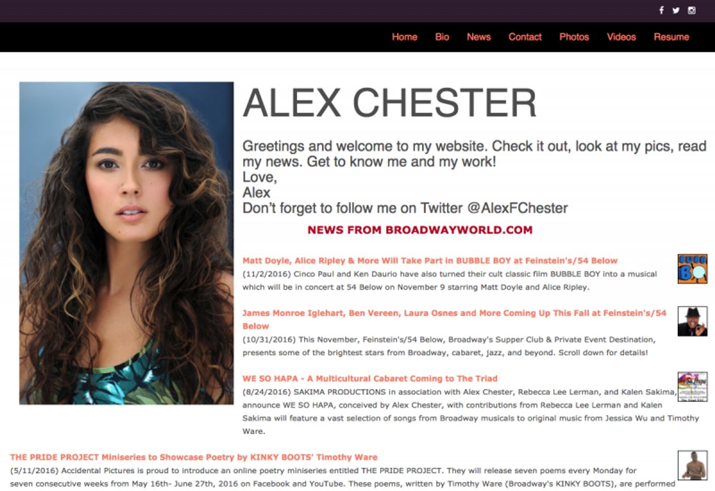 New from BroadwayWorld, Your Own Auto-Updating Official Web Site  Image