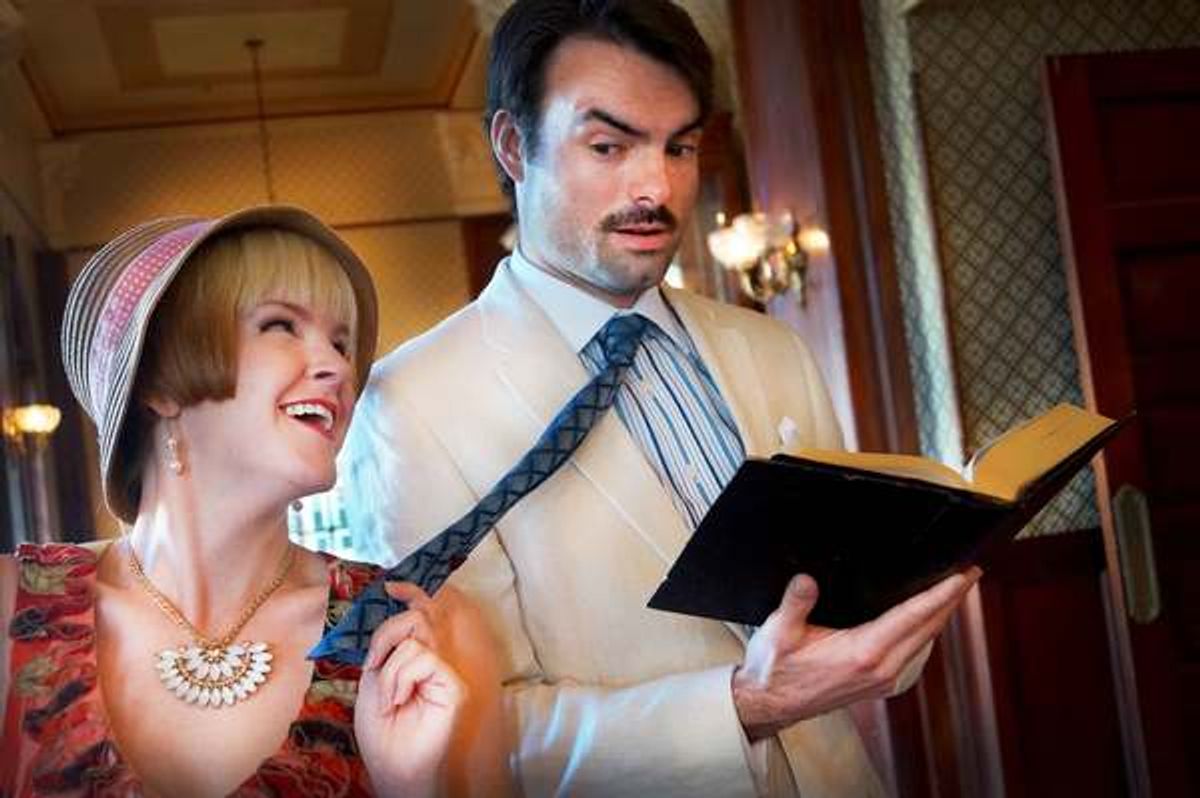 Kathryn Miller as Rosaline and Christian Ryan as Berowne star in Orlando Shakespeare Theaterâ€™s production of Loveâ€™s Labourâ€™s Lost. Photo by Luke Evans taken at The Ballroom at Church Street. at 