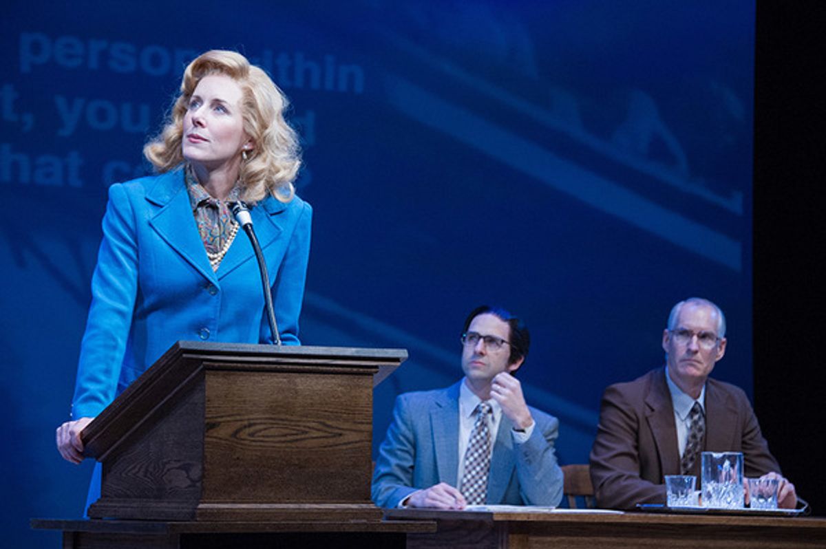 (L to R) Sarah Jane Agnew (as Sarah Weddington), Mark Bedard and Jim Abele in Roe at Arena Stage at the Mead Center for American Theater, running January 12-February 19, 2017. Photo by C. Stanley Photography. at 
