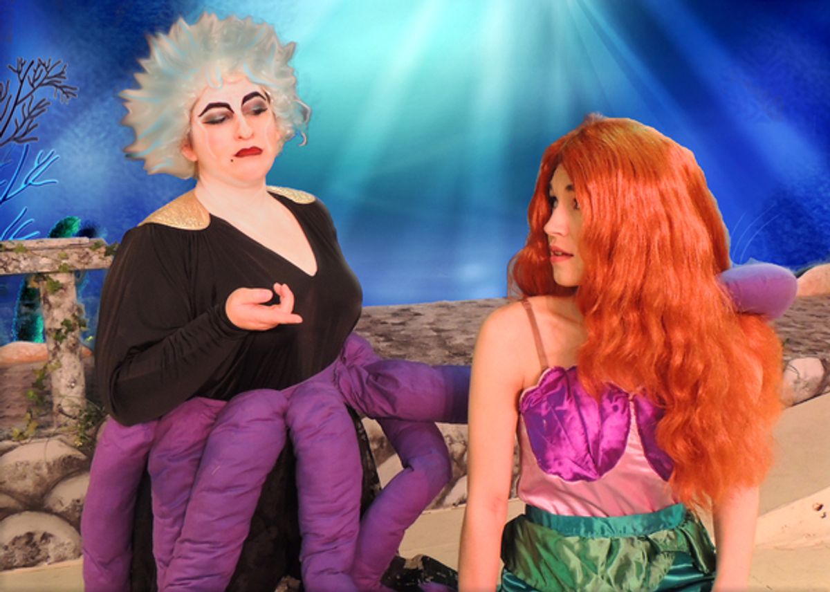 Tori Weaver as Ursula with Bridey Puvel as Ariel at 