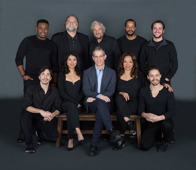 Artistic Director Barry Edelstein (seated, center) with the cast of PICASSO AT THE LA Photo