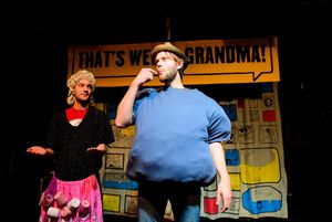 (left to right) Barrel of Monkeys company members Nick Hart and Spencer Meeks perform â€"The Marshmallow†in THAT’S WEIRD, GRANDMA. Photo by Evan Hanover. @ BroadwayWorld (left to right) Barrel of Monkeys company members Nick Hart and Spencer Meeks perform Photo