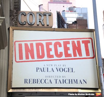 Theatre Marquee unveiling for "Indecent", a new play from Pulitzer Prize winner Paula Photo
