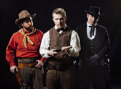 Isaac Riley as Bert Barricune, Dennis Stessman as Ransome Foster and Thomas Photo