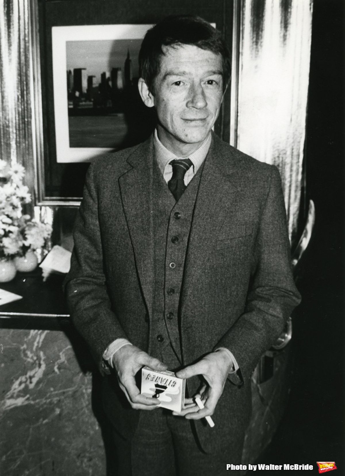 John Hurt photographed at his hotel on January 17, 1982 in New York City. at 