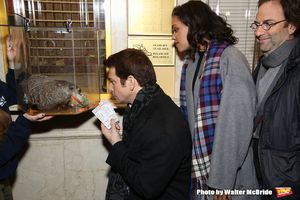 Andy Karl, Barrett Doss, and Danny Rubin with Staten Island Chuck @ BroadwayWorld Andy Karl, Barrett Doss, and Danny Rubin with Staten Island Chuck Photo